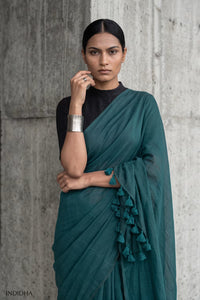 Harbor Slate | Slub Cotton | Indidha Saree