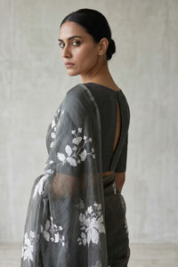LEAF LUSTER | Organza Kota Embroidery | Indidha Saree