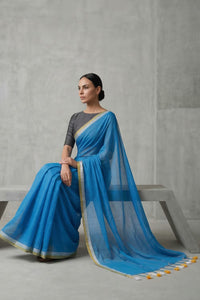 BLUEBELL BLISS | Mul Cotton | Indidha Saree