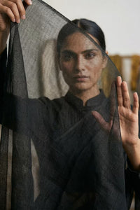 CHARCOAL DUST | Tissue | Indidha Saree
