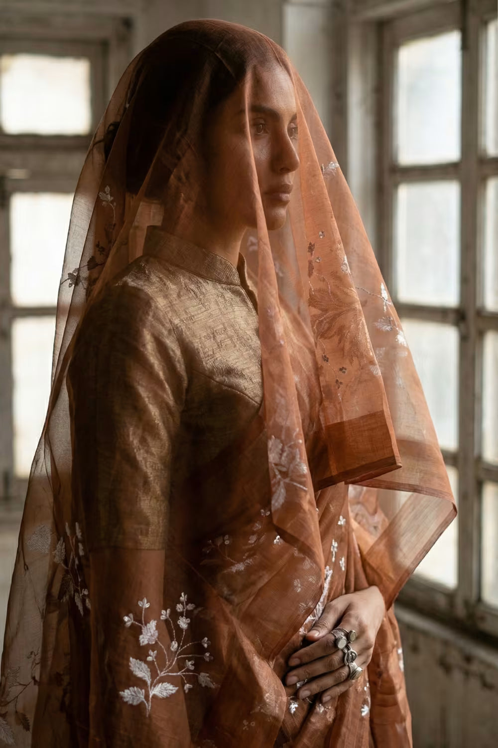 CREST | Organza Kota Embroidery | Indidha Saree
