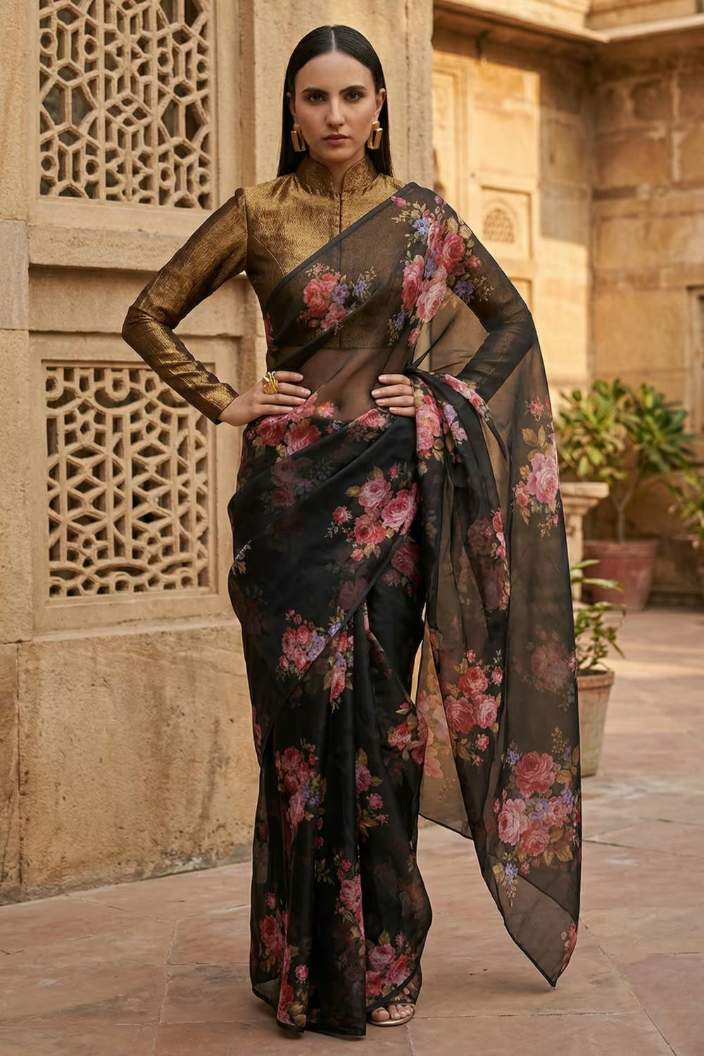 DARK ROMANCE  | Organza | Indidha Saree