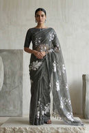 LEAF LUSTER | Organza Kota Embroidery | Indidha Saree