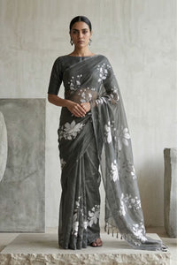 LEAF LUSTER | Organza Kota Embroidery | Indidha Saree