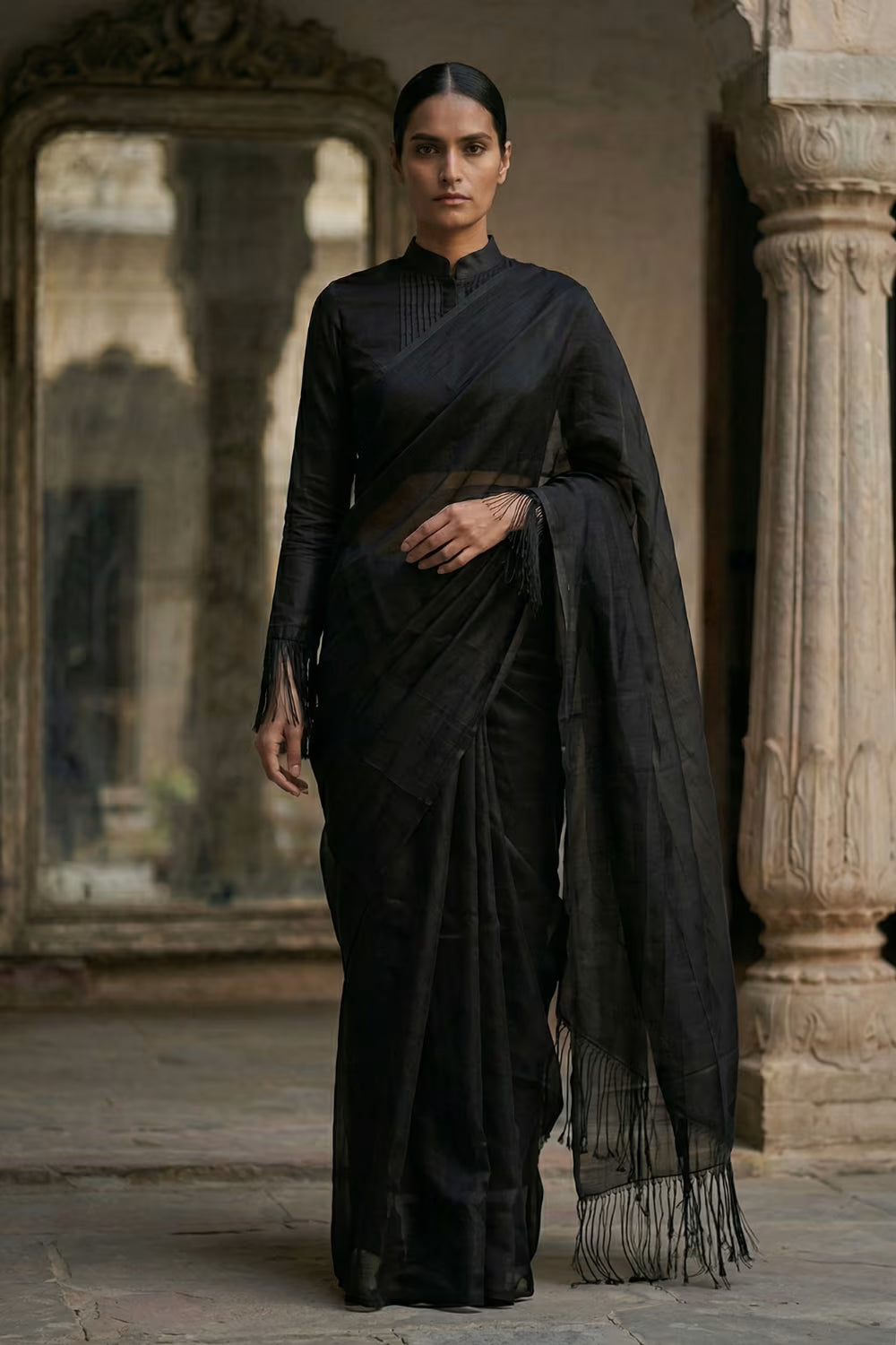 CHARCOAL DUST | Tissue | Indidha Saree