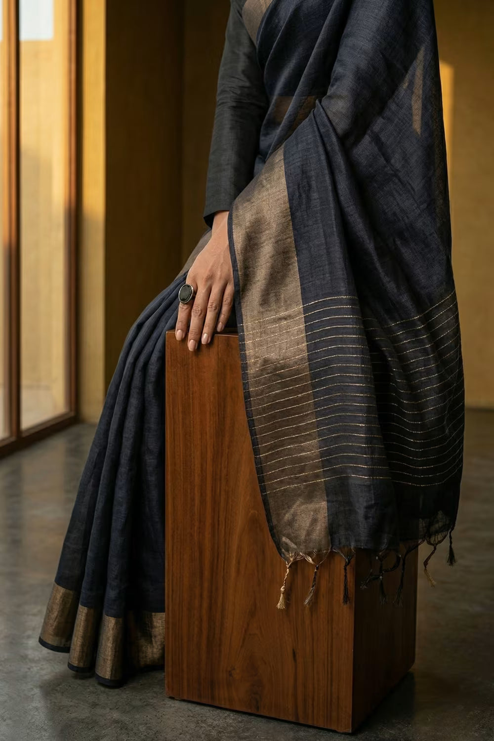 BLACK DIAMOND | Muga Silk | Indidha Saree