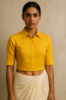 Marigold | Mul Cotton | Blouse Fabric