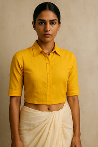 Marigold | Mul Cotton | Blouse Fabric
