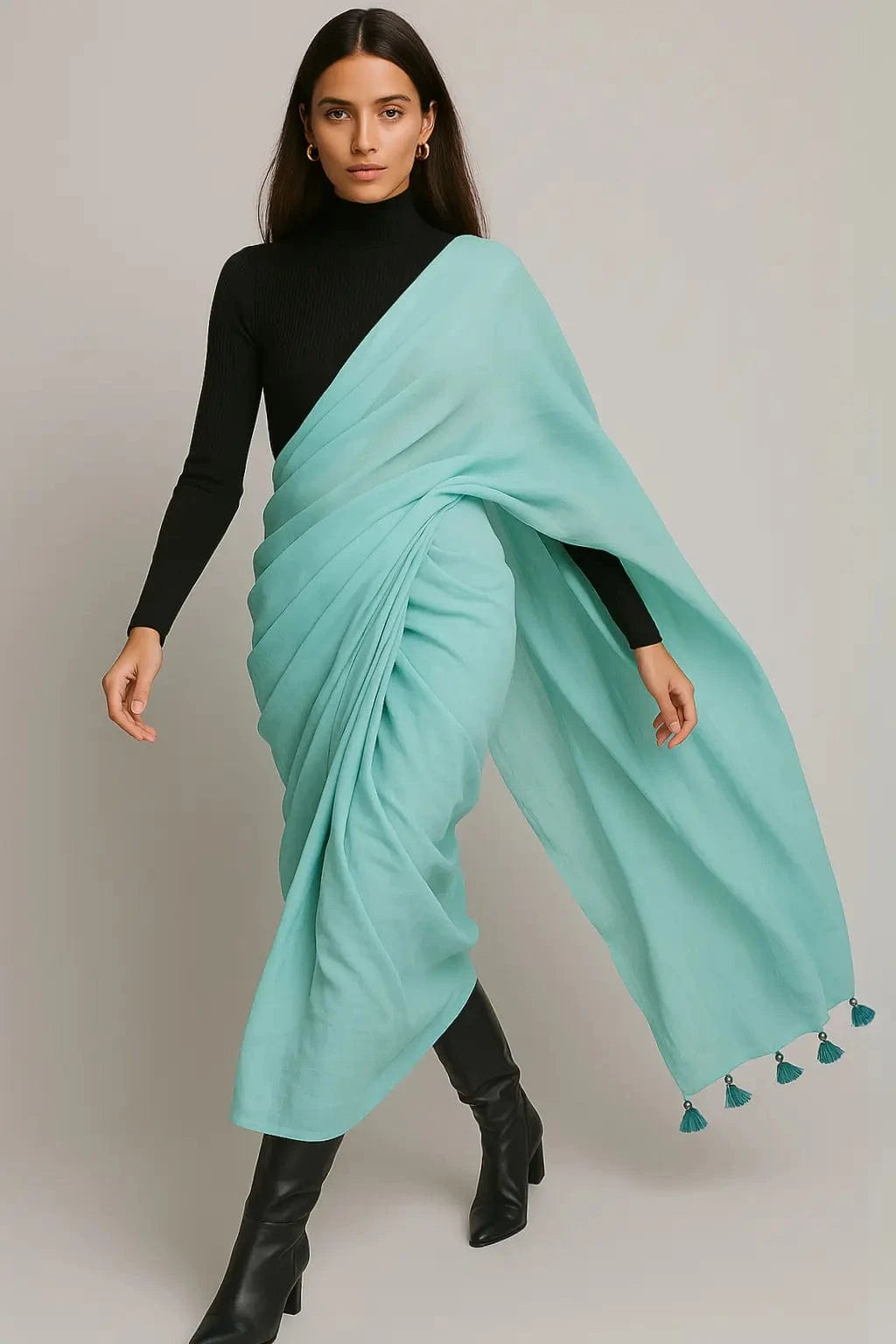 MINTY MIST | Mul Cotton | Indidha Saree