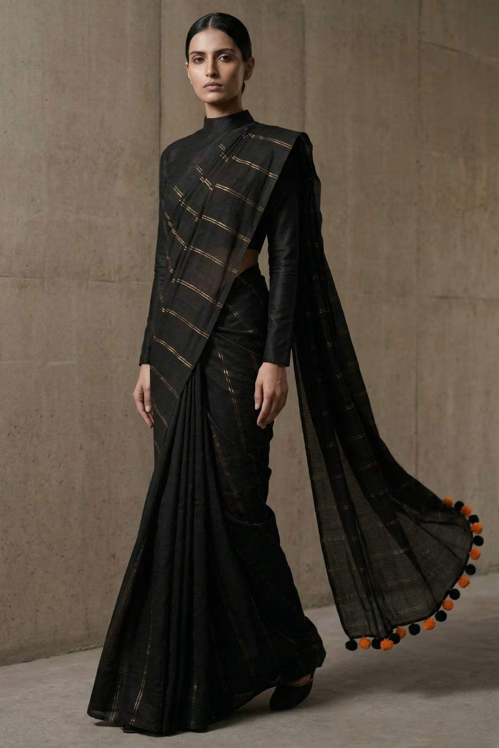 MIDNIGHT GLIMMER | Cotton | Indidha Saree