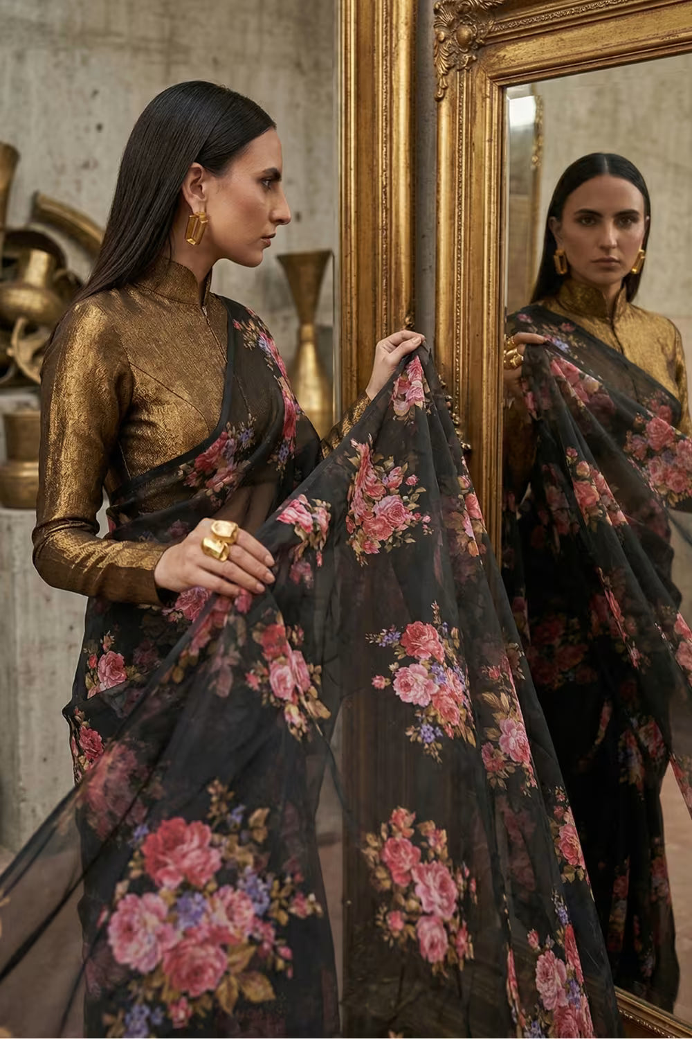 DARK ROMANCE  | Organza | Indidha Saree