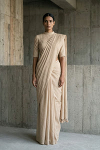 Mortar Ash | Slub Cotton | Indidha Saree