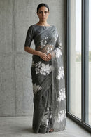 LEAF LUSTER | Organza Kota Embroidery | Indidha Saree