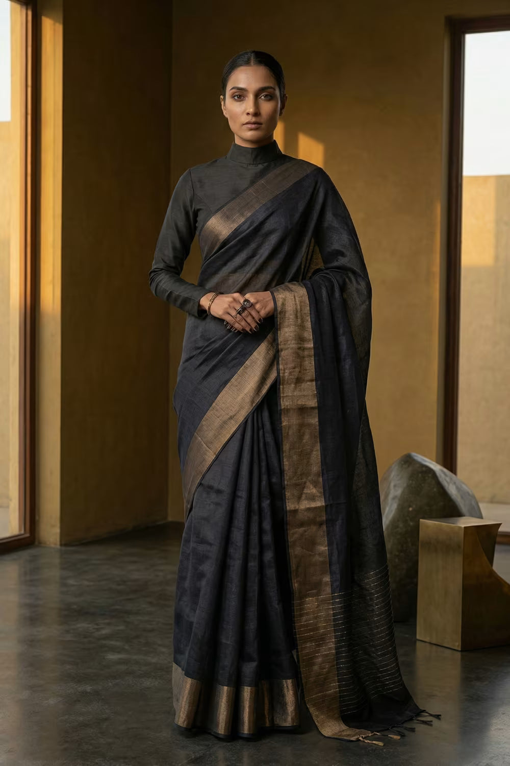 BLACK DIAMOND | Muga Silk | Indidha Saree