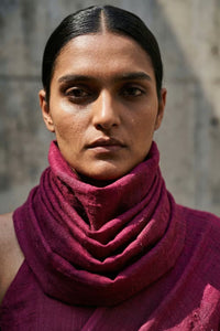Raw Carmine | Slub Cotton | Indidha Saree