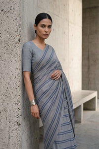Slate Stride | Slub Cotton | Indidha Saree