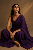 VELVET NEBULA | Mul Cotton | Indidha Saree -  VELVET NEBULA – Royal Purple Handloom Mul Cotton Saree | Lightweight & Luxe  Unveil quiet luxury with VELVET NEBULA – a handloom mul cotton saree in royal purple. Lightweight, soft, and gracefully bold.