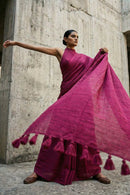 Raw Carmine | Slub Cotton | Indidha Saree