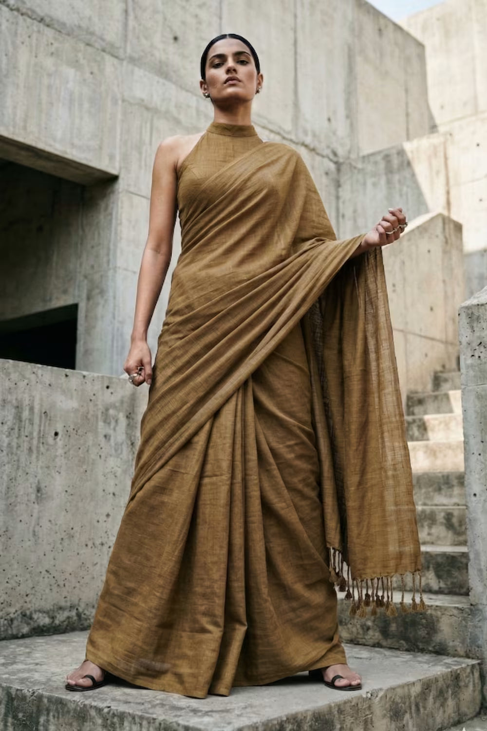 Ground Level | Slub Cotton | Indidha Saree