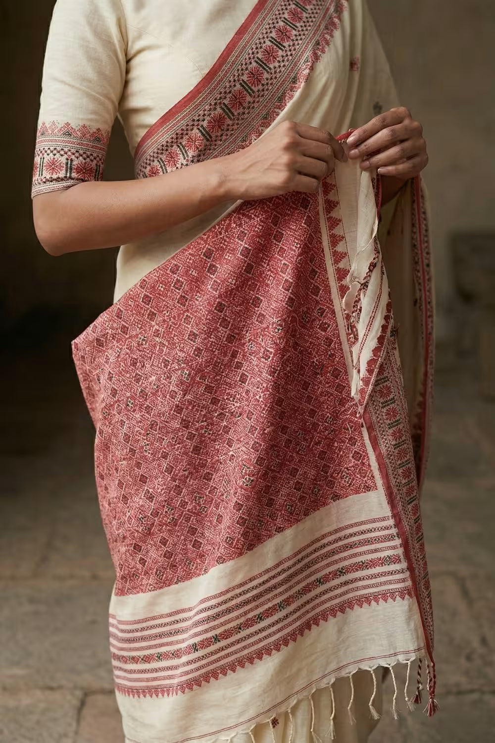SUNDARIKA | Assam Mercerized Cotton | Indidha Saree