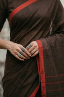 CRIMSON BROWN | Cotton | Indidha Saree