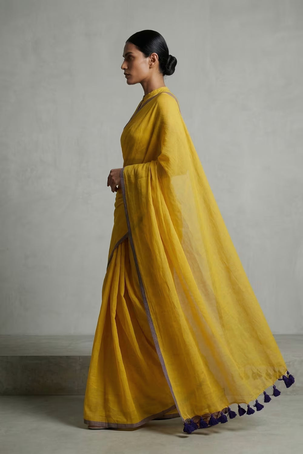HONEYED HORIZON | Mul Cotton | Indidha Saree