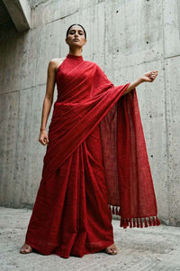Cinnabar | Slub Cotton | Indidha Saree