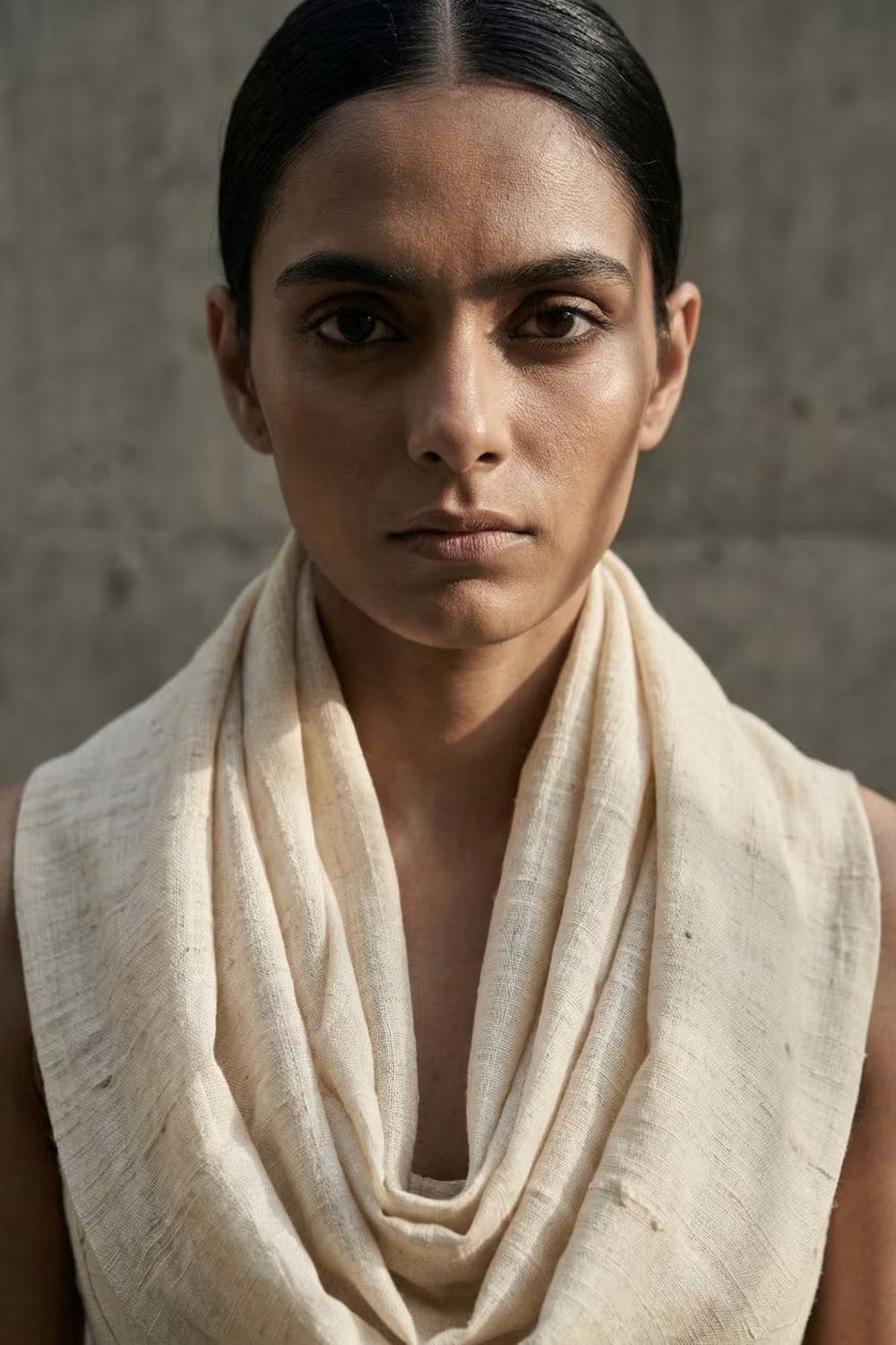 Bone | Slub Cotton | Indidha Saree