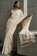 Bone | Slub Cotton | Indidha Saree
