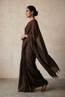 Dark Espresso | Slub Cotton | Indidha Saree