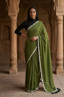 GREEN BLOSSOMES | Mul Cotton | Indidha Saree