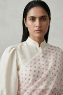POLKA MORNING | Handpainted Organza | Indidha Saree