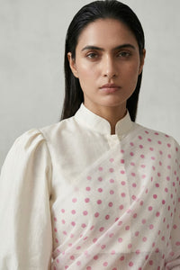 POLKA MORNING | Handpainted Organza | Indidha Saree