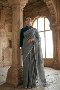 MYSTIC MEADOWS | Linen Tissue | Indidha Saree