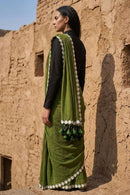 GREEN BLOSSOMES | Mul Cotton | Indidha Saree