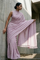 Ash Amethyst | Slub Cotton | Indidha saree