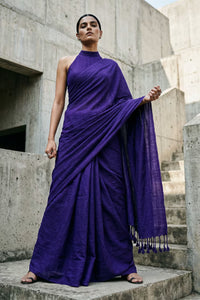 Raw Grid | Slub Cotton | Indidha Saree