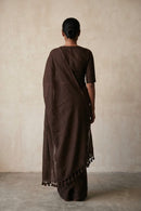 Dark Espresso | Slub Cotton | Indidha Saree