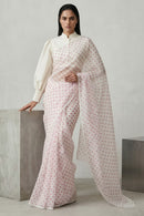POLKA MORNING | Handpainted Organza | Indidha Saree