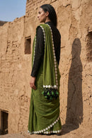 GREEN BLOSSOMES | Mul Cotton | Indidha Saree