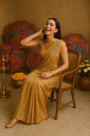 GLIDED GOLD | Linen Tissue | Indidha Saree -  Buy Glided Gold Saree online at Indidha  Shop the Glided Gold Saree at Indidha. Rich in texture and color, this saree offers a luxurious and grand look for your special events.