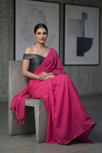 Rosette Dawn | Mul Cotton | Indidha Saree