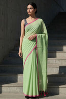 Lime Whisper | Mul Cotton | Indidha Saree