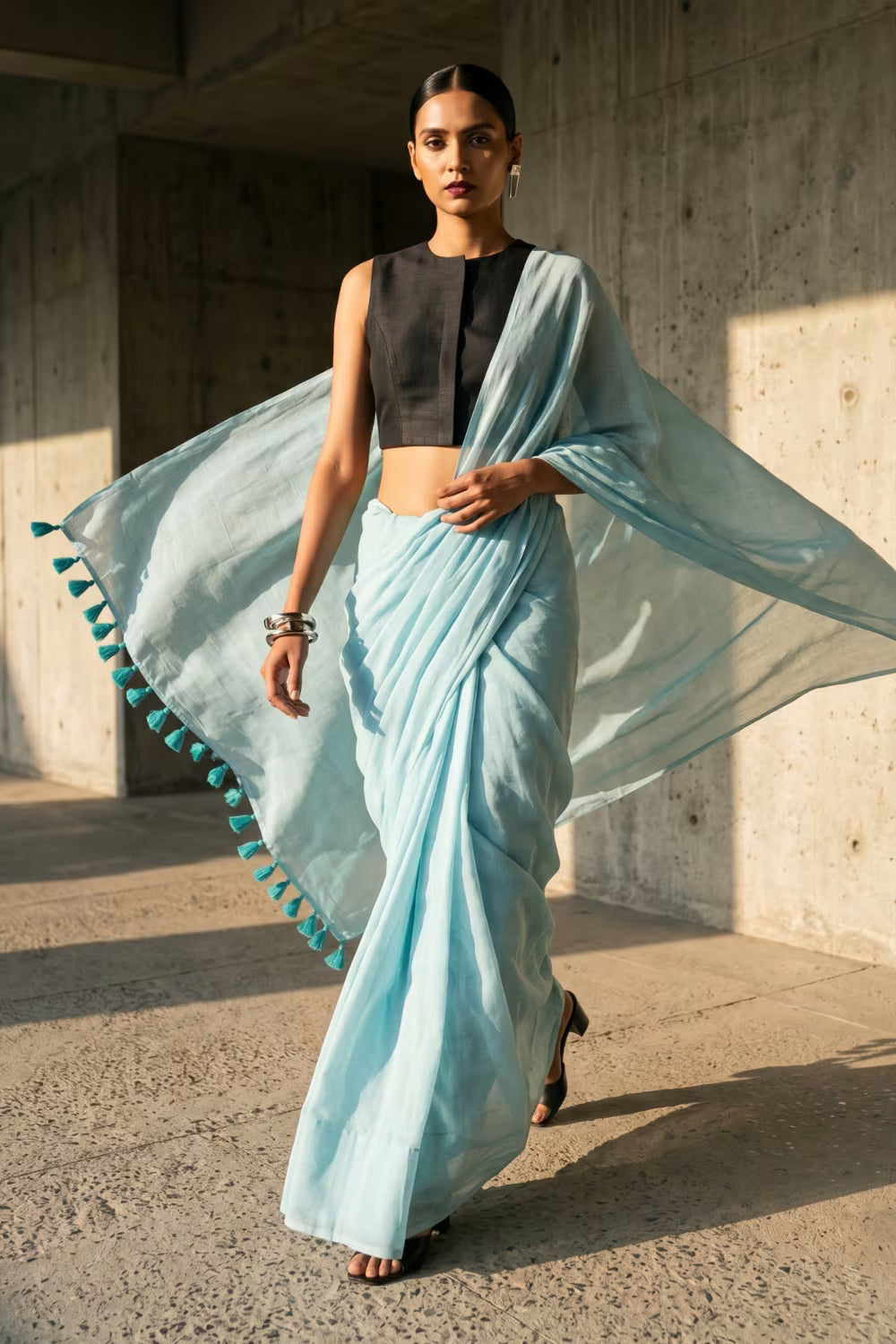 MINTY MIST | Mul Cotton | Indidha Saree
