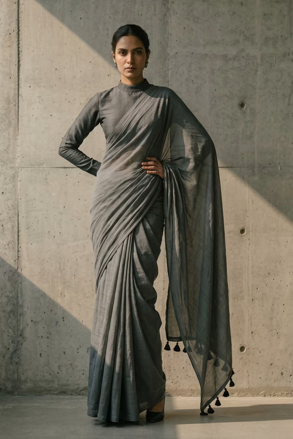 Midnight Whisper | Mul Cotton | Indidha Saree