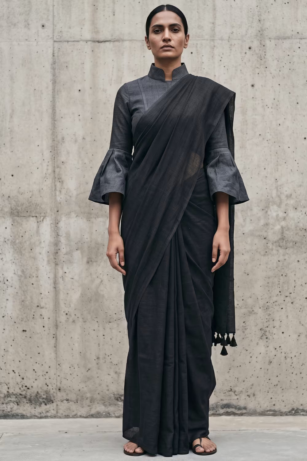 Monk's Fold | Slub Cotton | Indidha Saree