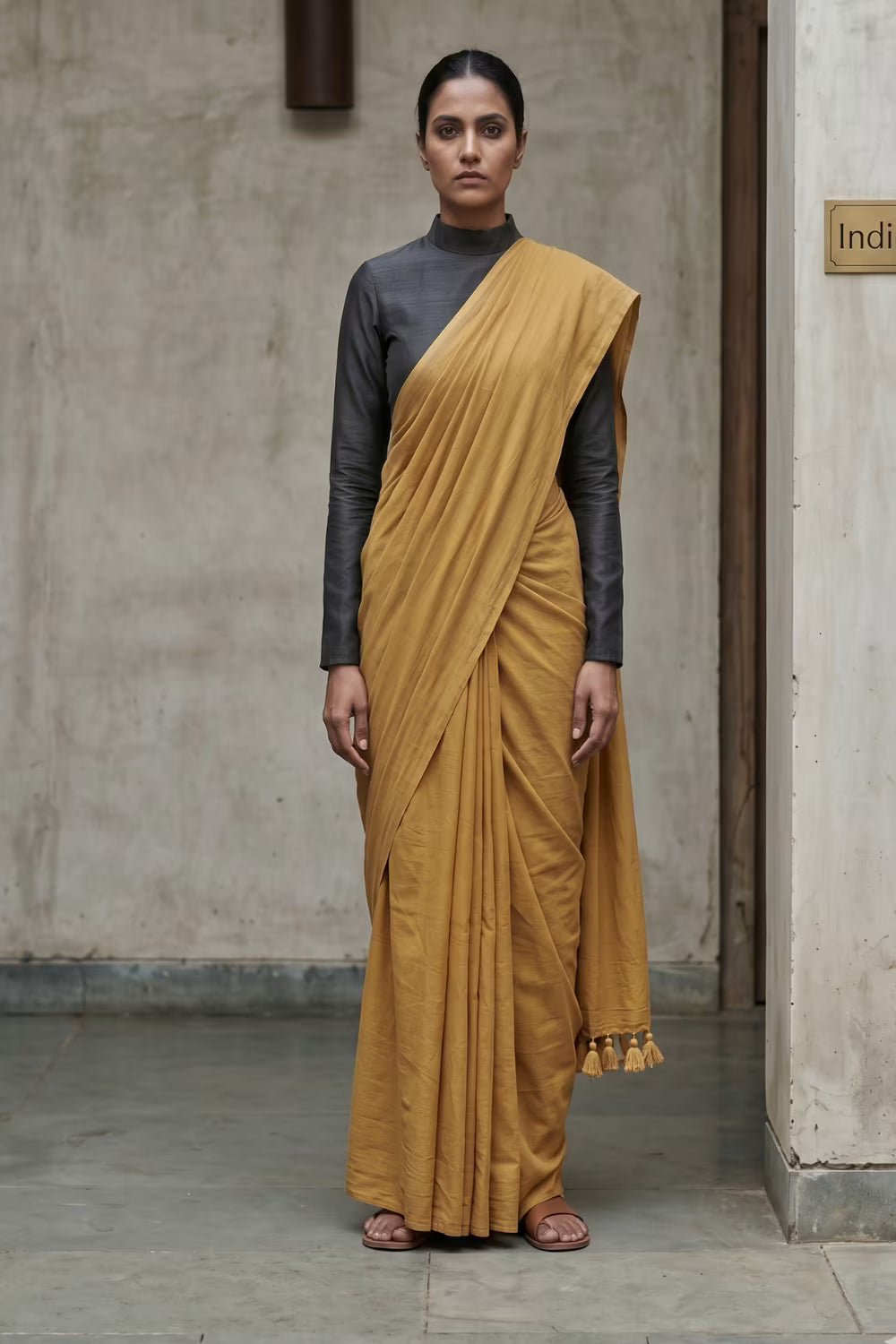 Sulphur Slab | Mul Cotton | Indidha Saree
