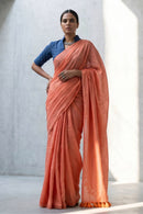 Cadmium Orange | Mul Cotton | Indidha Saree
