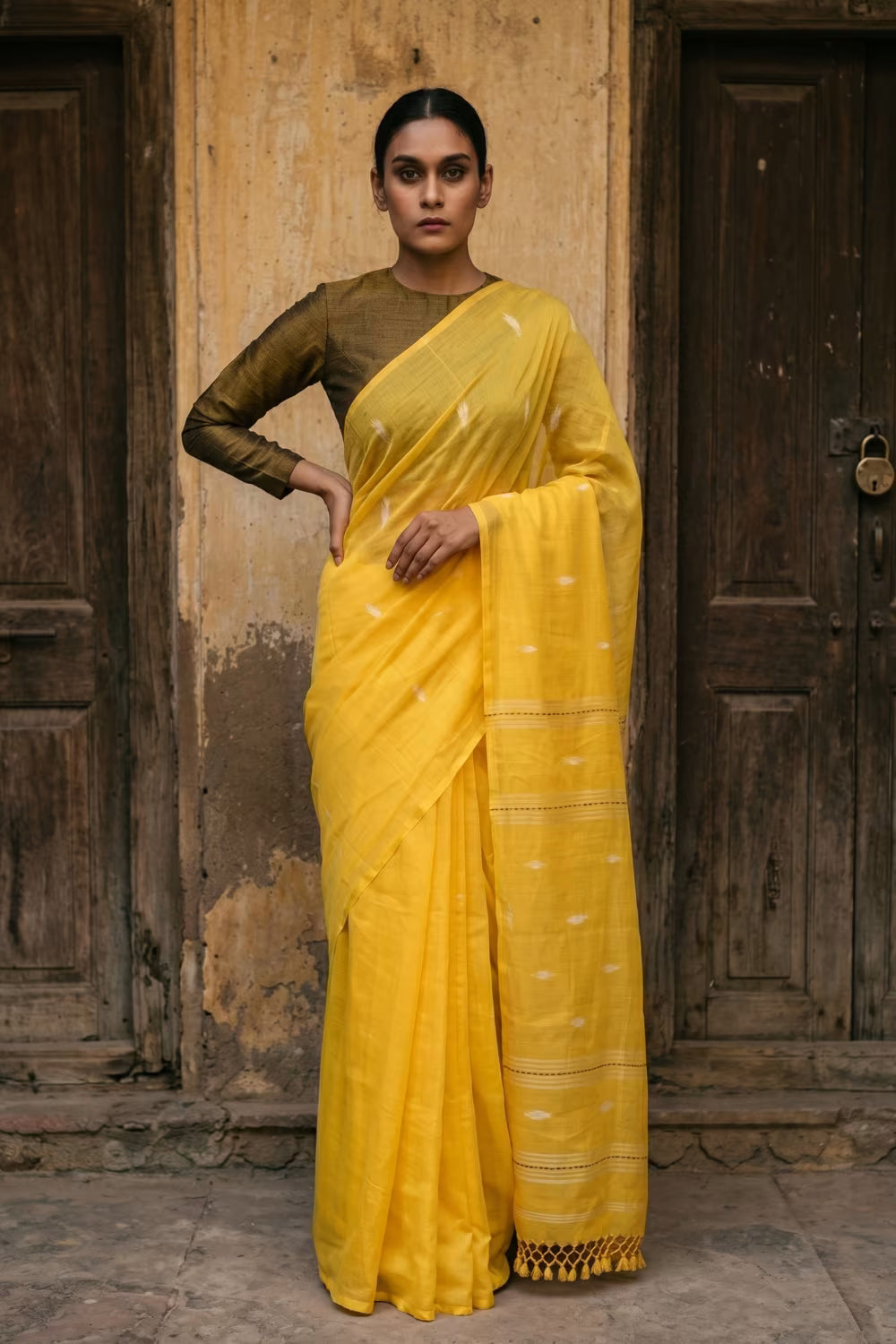 Sunlit Weave | Mul cotton | Indidha Saree