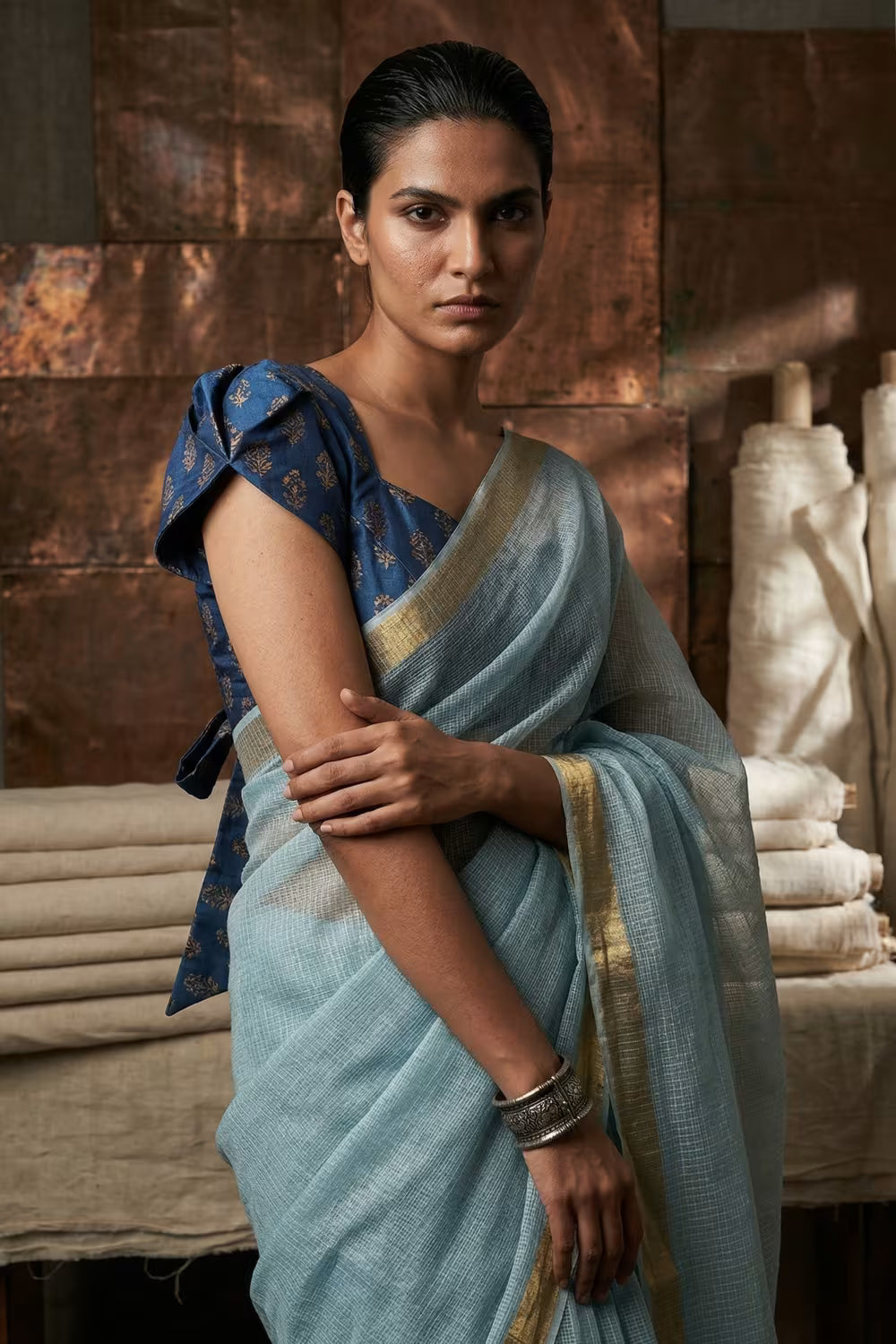 FROSTED MIST | Kota Doria | Indidha Saree